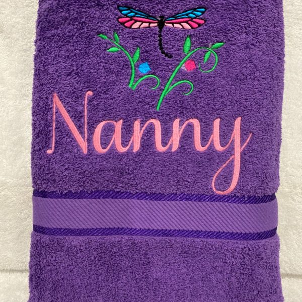 Dragonfly personalised towel